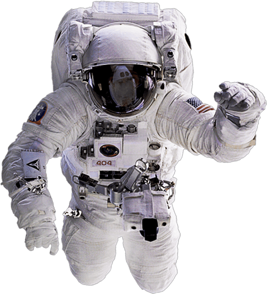 Astronauta flutuante - Elemento visual da seção O que Fazemos