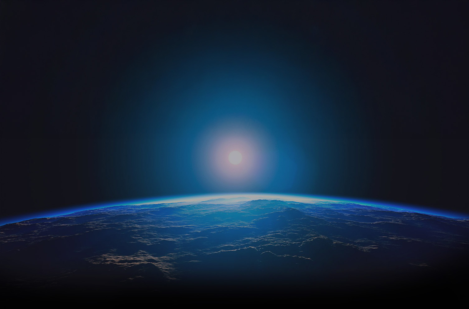 Planeta Terra com efeito de luz - Background da seção hero